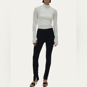 Helmut Lang Double Needle Rib-Knit Leggings